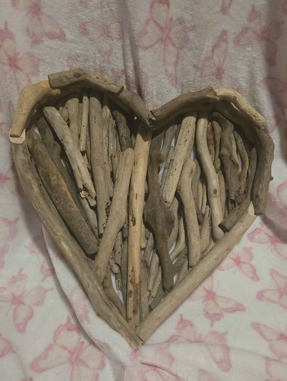 Handmade Driftwood Heart Décor - Natural Wood Tones
